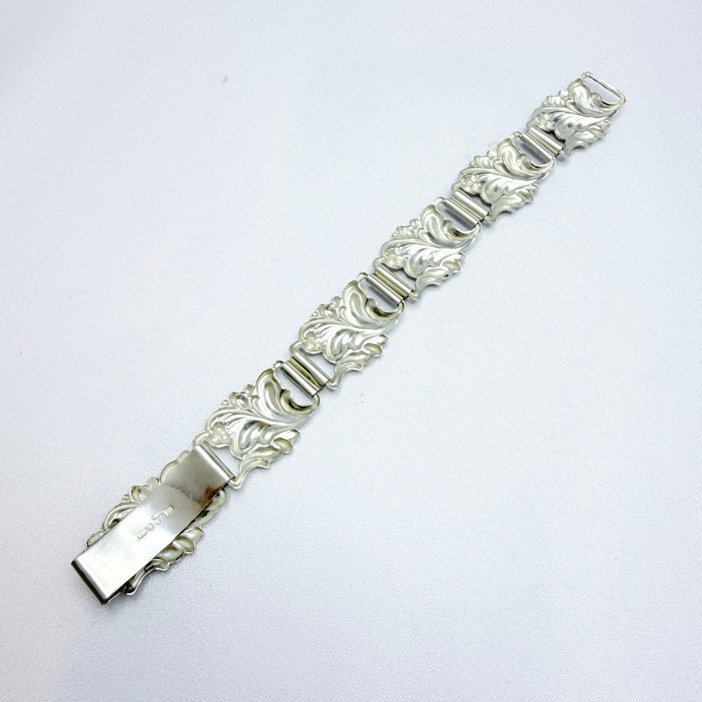 Asa-Silver Tage Linde, Sweden 1957. Vintage Solid Silver Leaf Organic Bracelet.