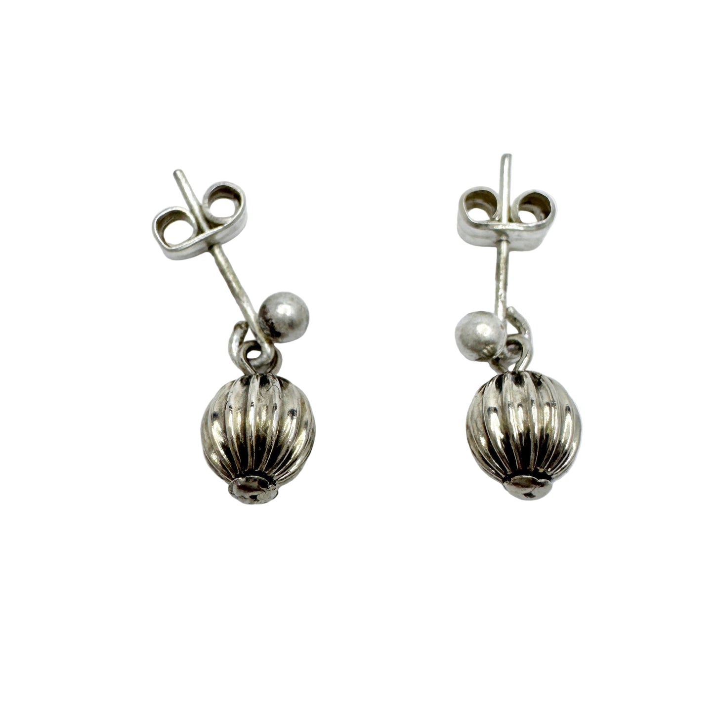 Sweden c 1940-50s Solid Silver Drop Earrings.