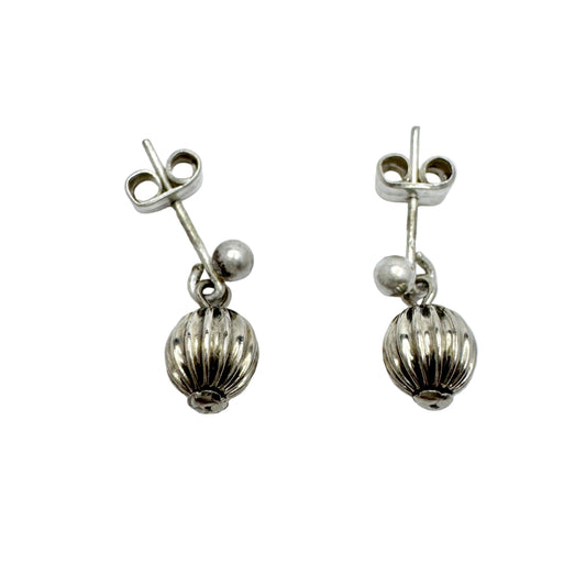 Sweden c 1940-50s Solid Silver Drop Earrings.