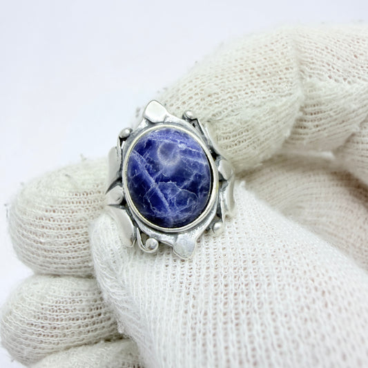 Israel. Vintage Sterling Silver Sodalite Ring.