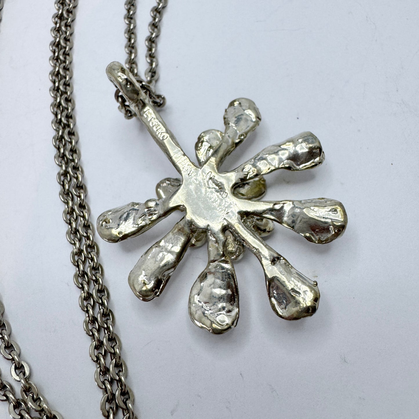 Etsuko Minowa, Sweden. Vintage Pewter Pendant Necklace.