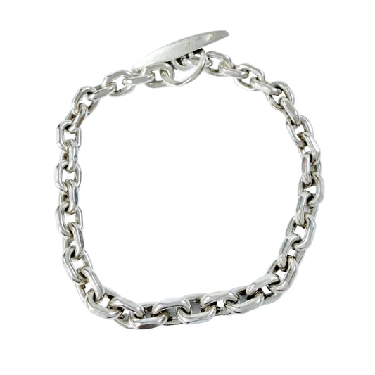 Viggo Wollny, Denmark ca 1960. Vintage Sterling Silver Toggle Clasp Bracelet.