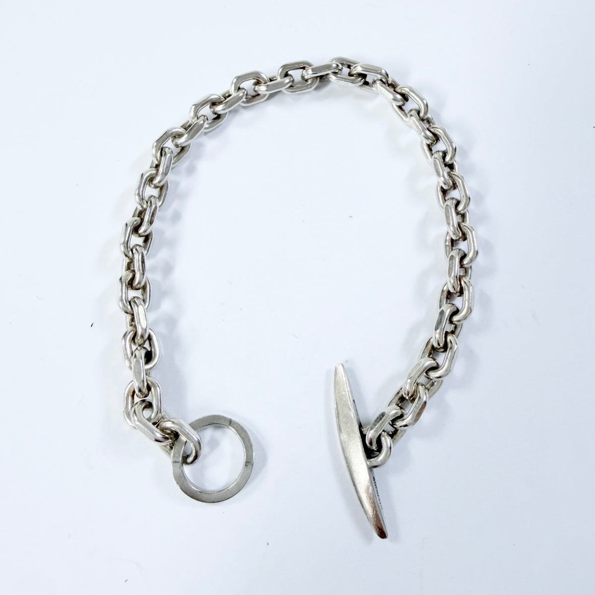 Viggo Wollny, Denmark ca 1960. Vintage Sterling Silver Toggle Clasp Bracelet.