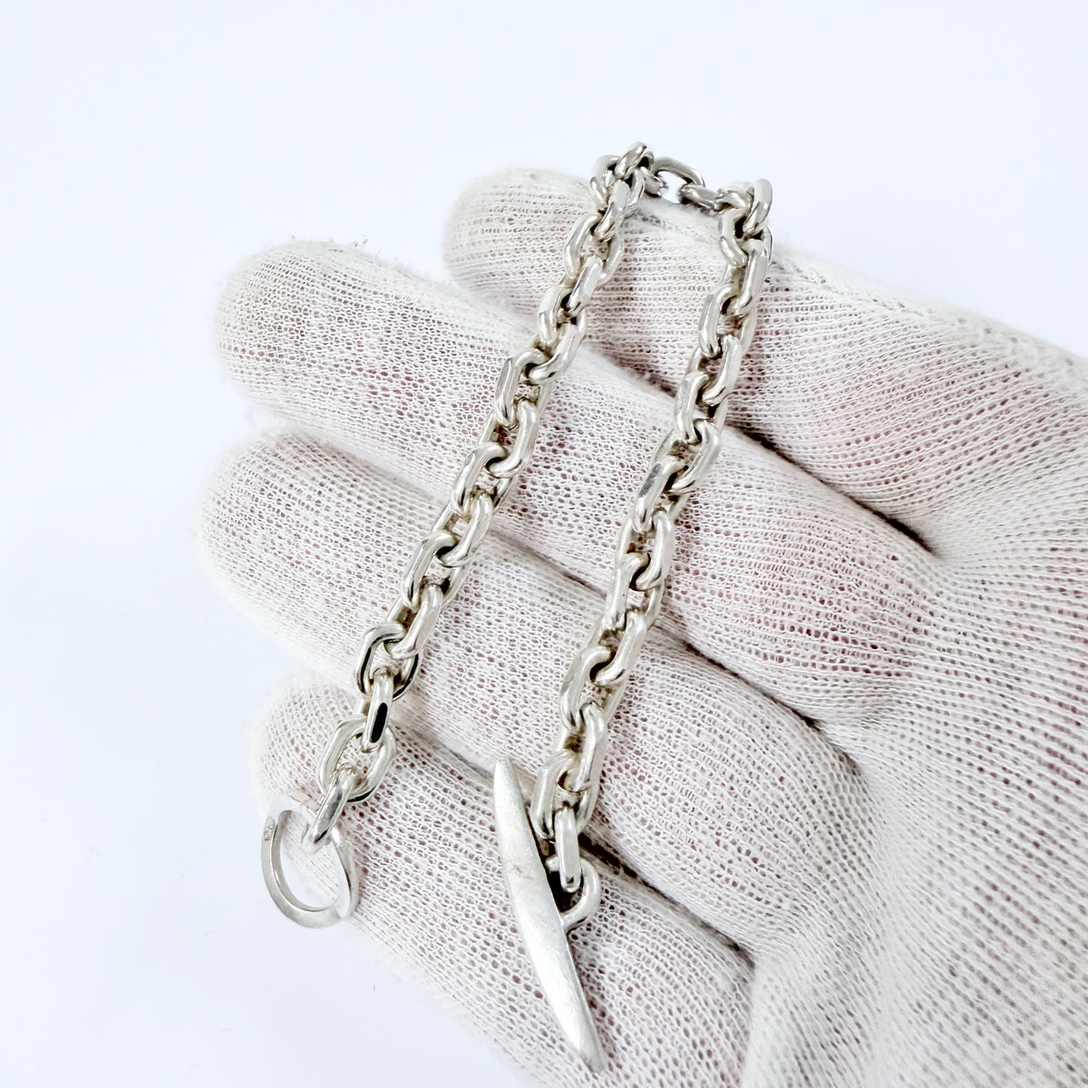 Viggo Wollny, Denmark ca 1960. Vintage Sterling Silver Toggle Clasp Bracelet.