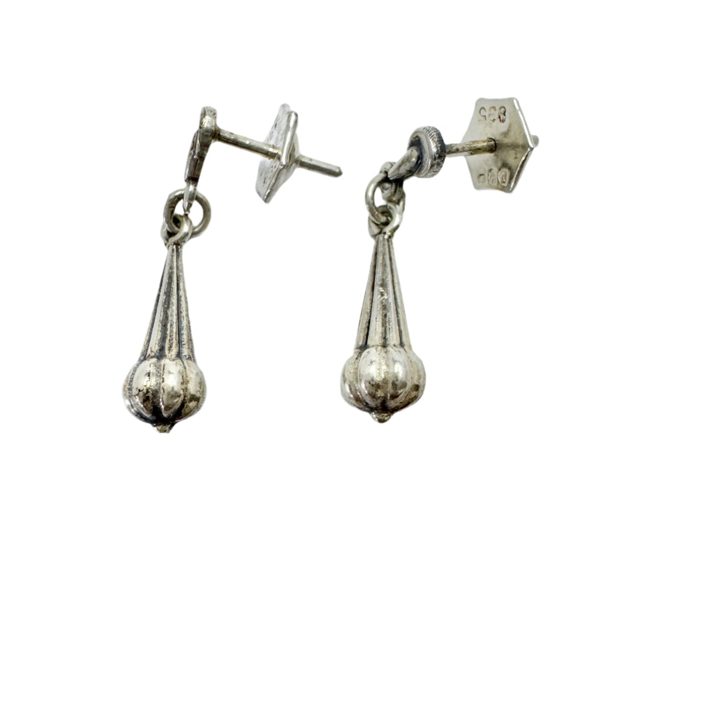 Germany ca 1940-50s. Vintage Silver Drop Earrings.