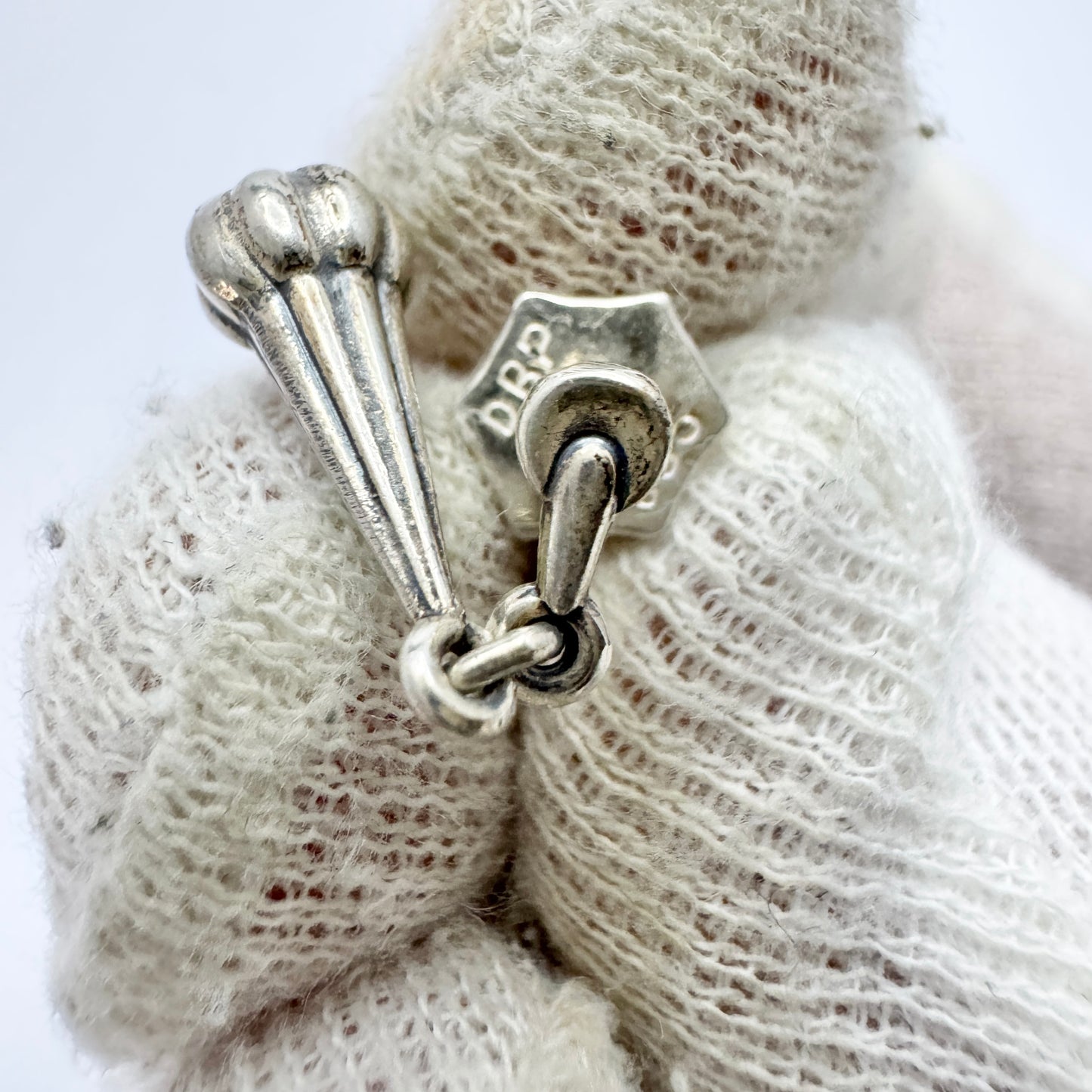 Germany ca 1940-50s. Vintage Silver Drop Earrings.