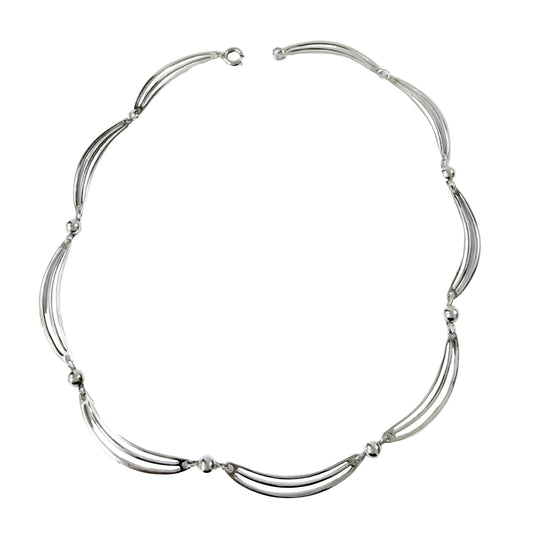 Vintage 1960-70s Solid 835 Silver Necklace.