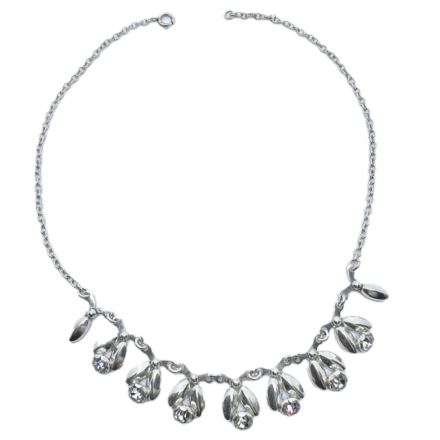 Herman Siersbøl, Denmark 1960s Sterling Silver Paste Stone Necklace.