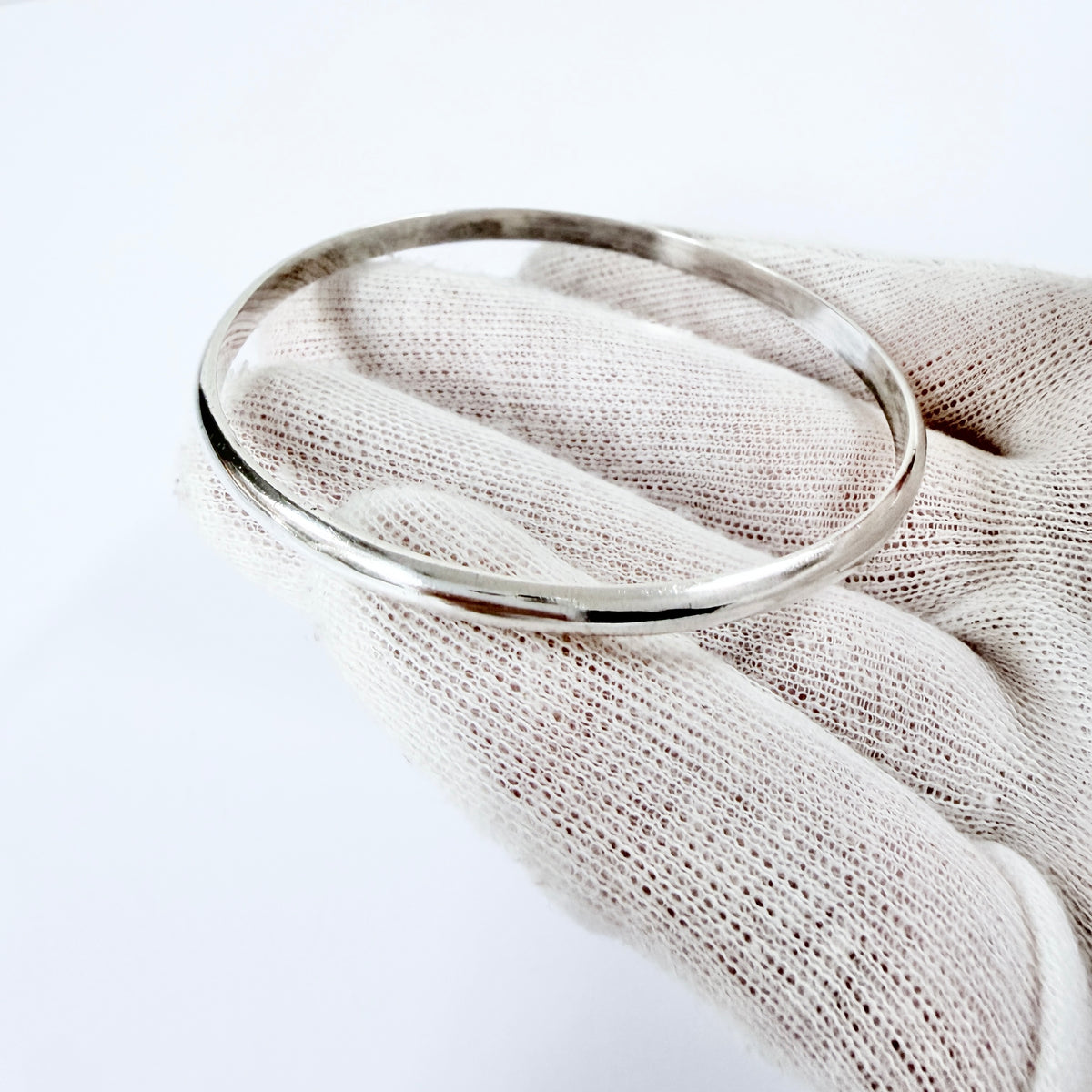 Rusch, Germany ca 1960s. Vintage Solid Silver Bangle Bracelet.