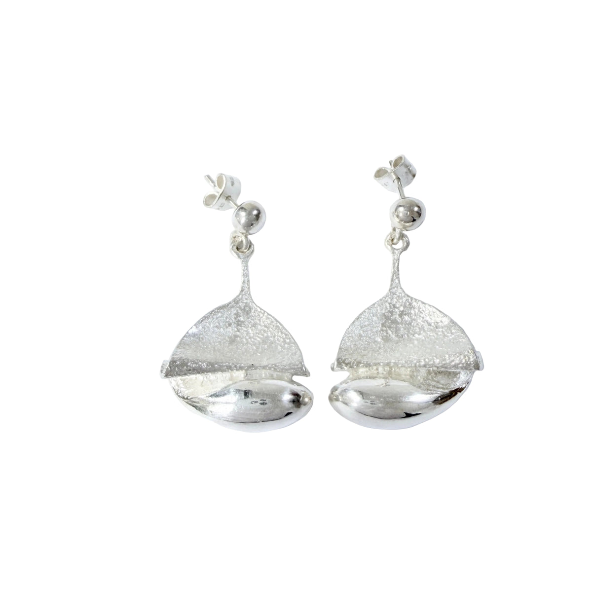Alpo Tammi, Finland 1974. Vintage Modernist Solid Silver Earrings.