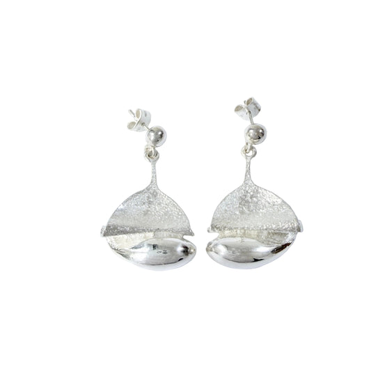 Alpo Tammi, Finland 1974. Vintage Modernist Solid Silver Earrings.