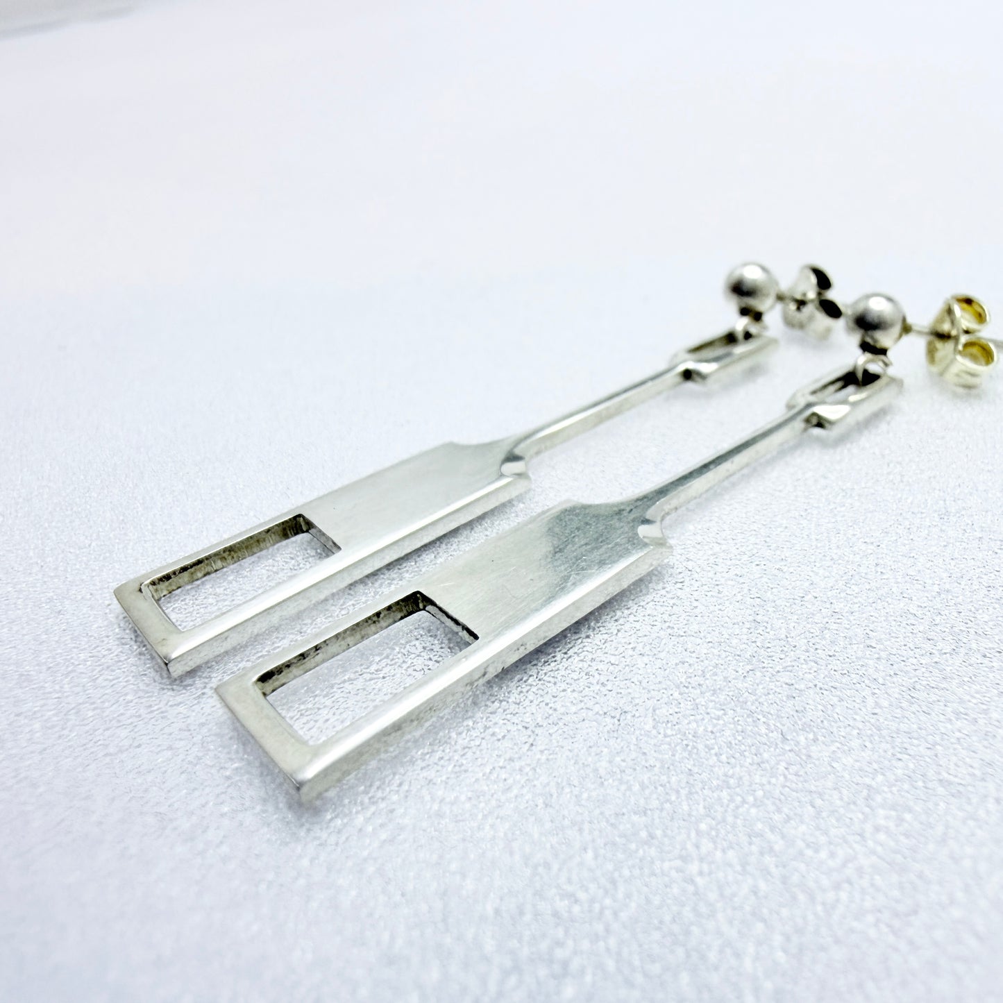 Tone Vigeland, Plus Studios, Norway 1960s. Vintage Sterling Silver Earrings.