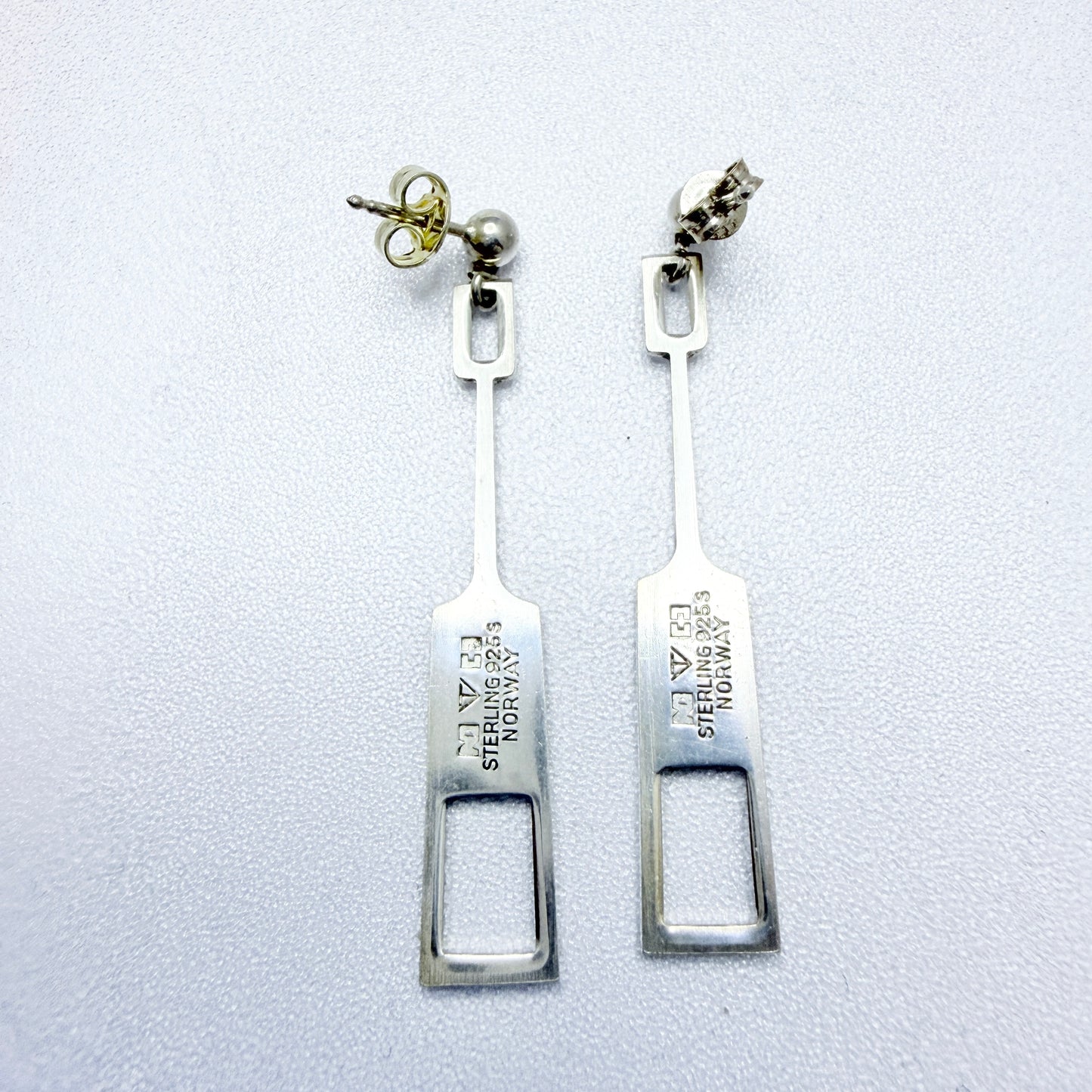 Tone Vigeland, Plus Studios, Norway 1960s. Vintage Sterling Silver Earrings.