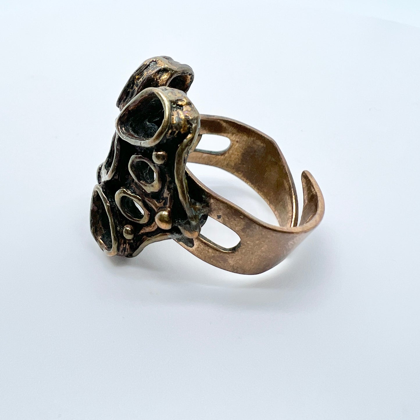 Studio Else and Paul, Norway 1960s Vintage Bronze Ring.