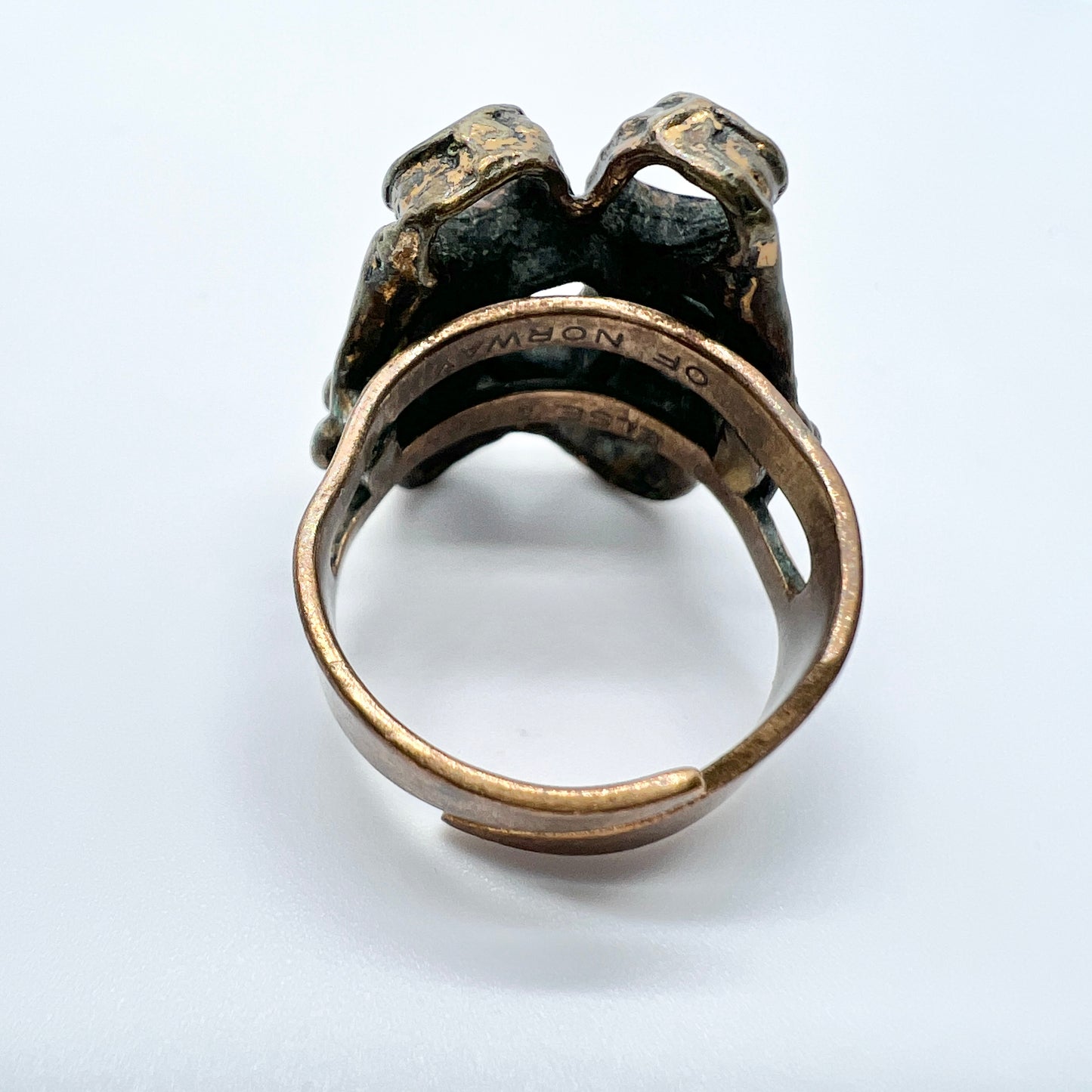 Studio Else and Paul, Norway 1960s Vintage Bronze Ring.