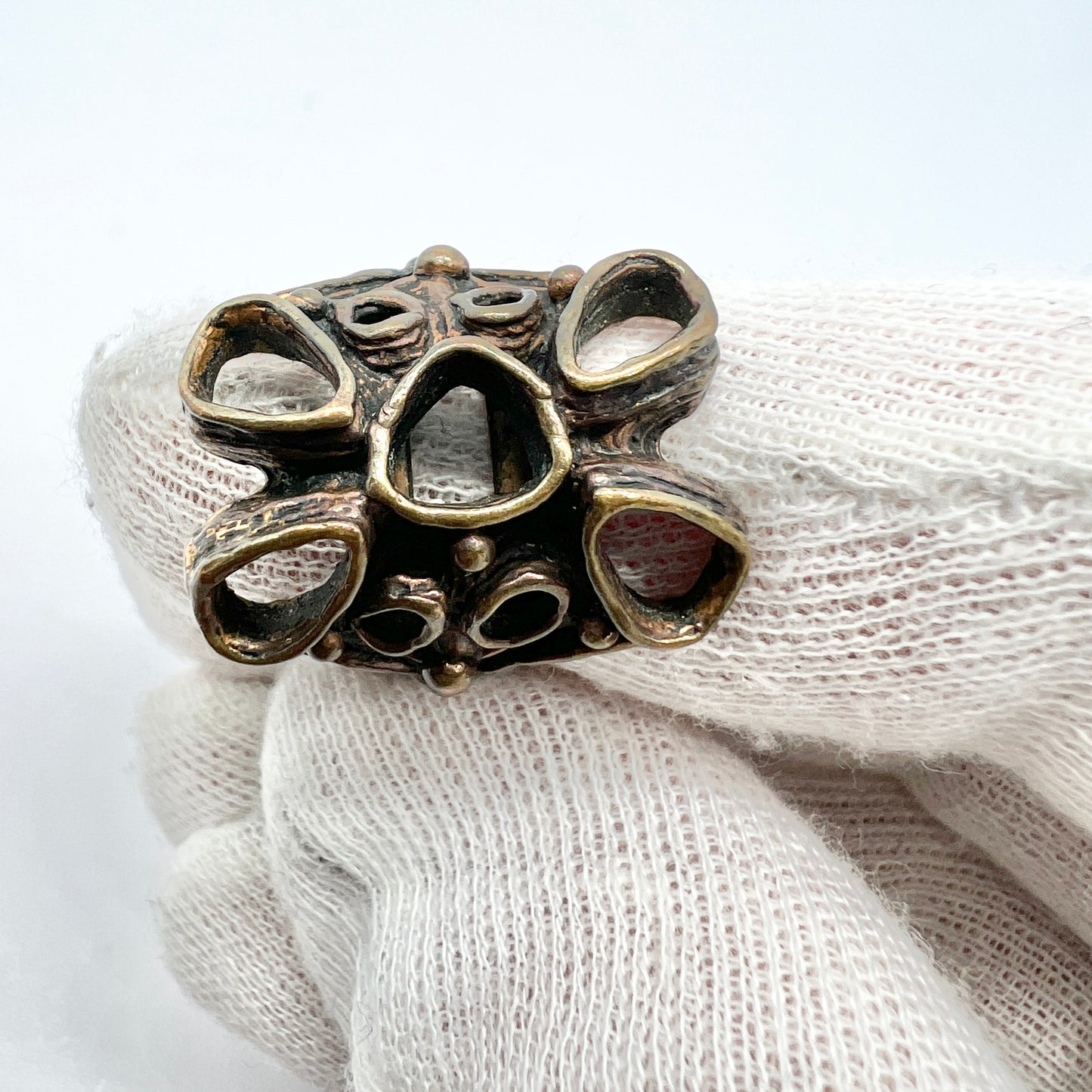 Studio Else and Paul, Norway 1960s Vintage Bronze Ring.