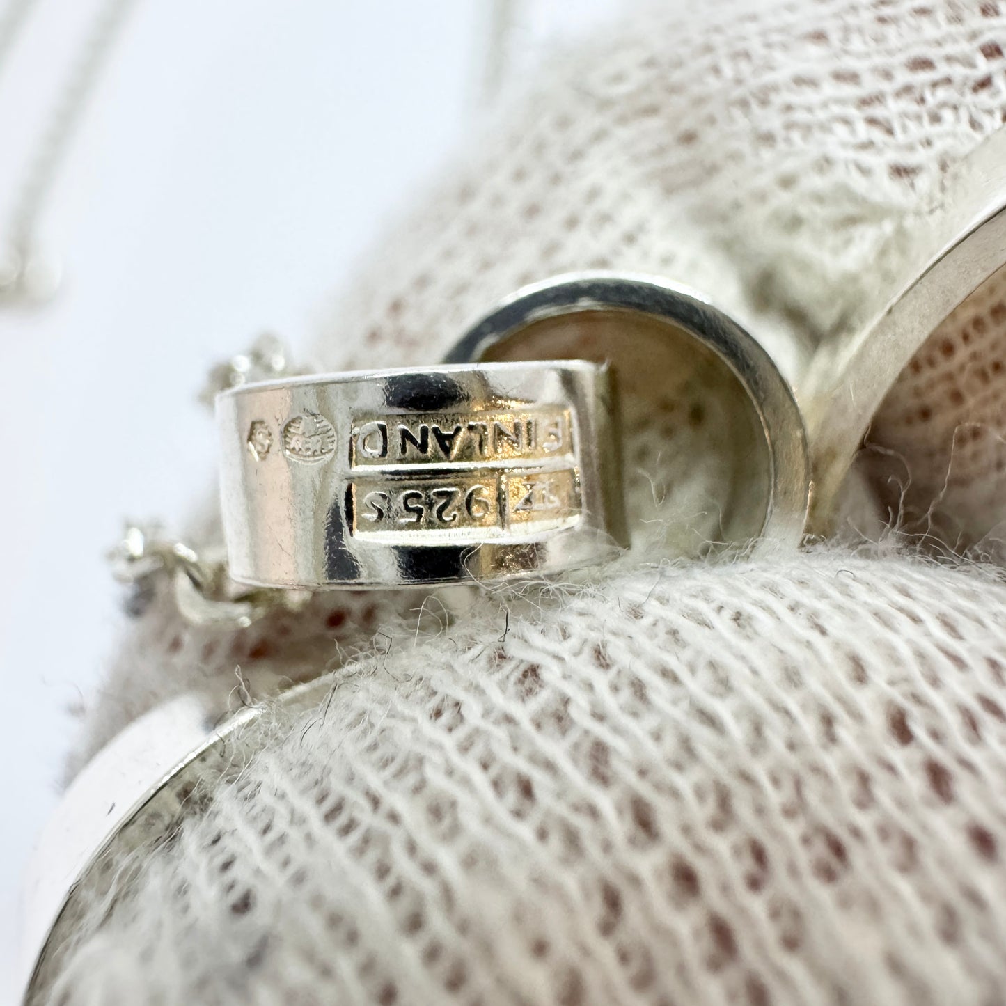 Elis Kauppi, Kupittaan Kulta Finland 1960s. Vintage Sterling Silver Rock Crystal Pendant Necklace.