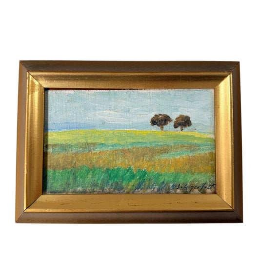 "Twosome" von Gegerfelt, Sweden. Small Vintage Original Oil Painting.