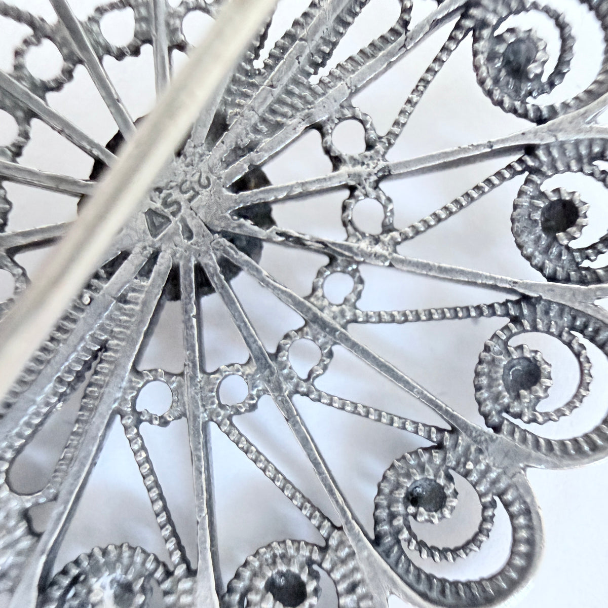 Norway early 1900. Antique / Vintage Sterling Silver Filigree Brooch.