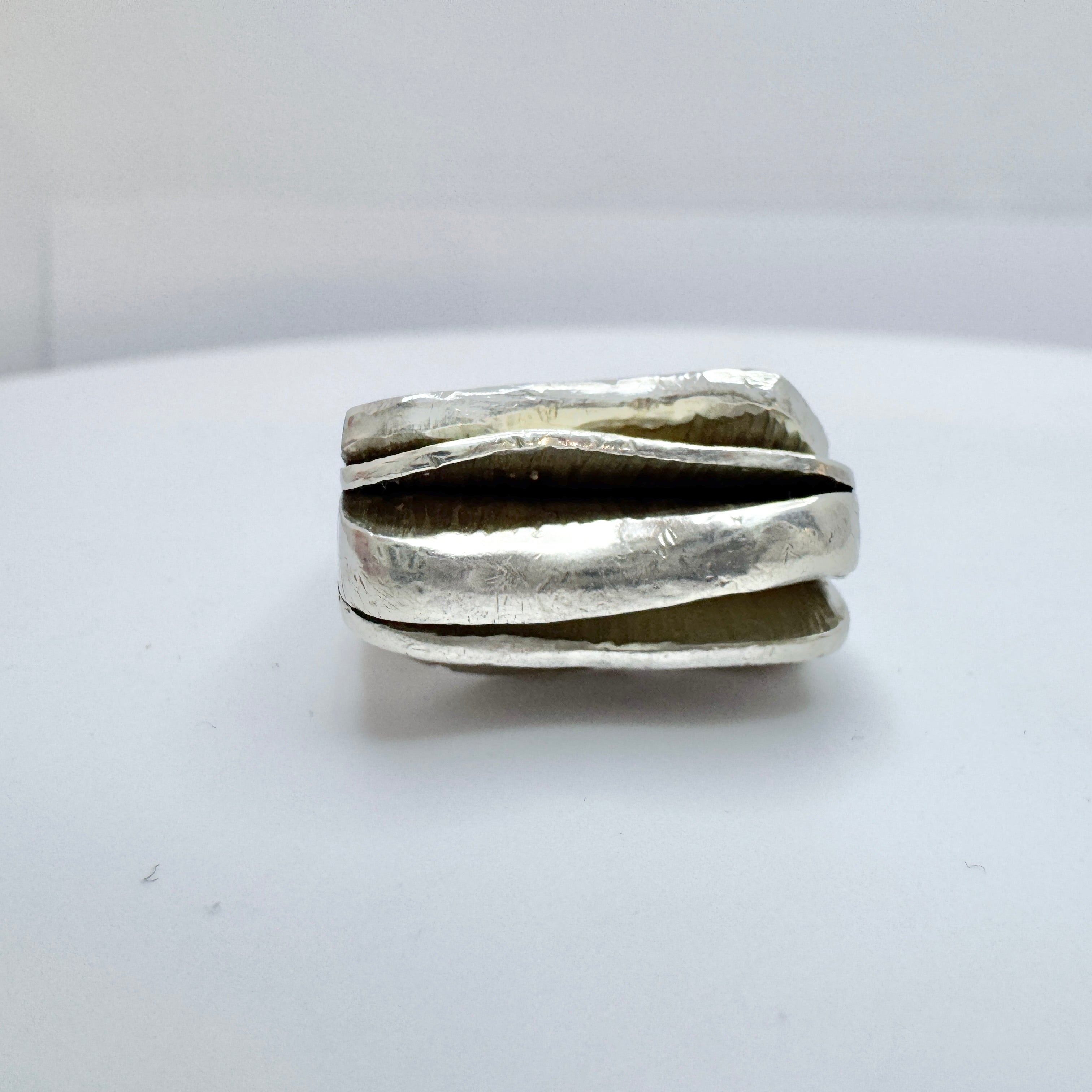 Rey Urban, Sweden 1969. Vintage Chunky Bold Brutalist Sterling
