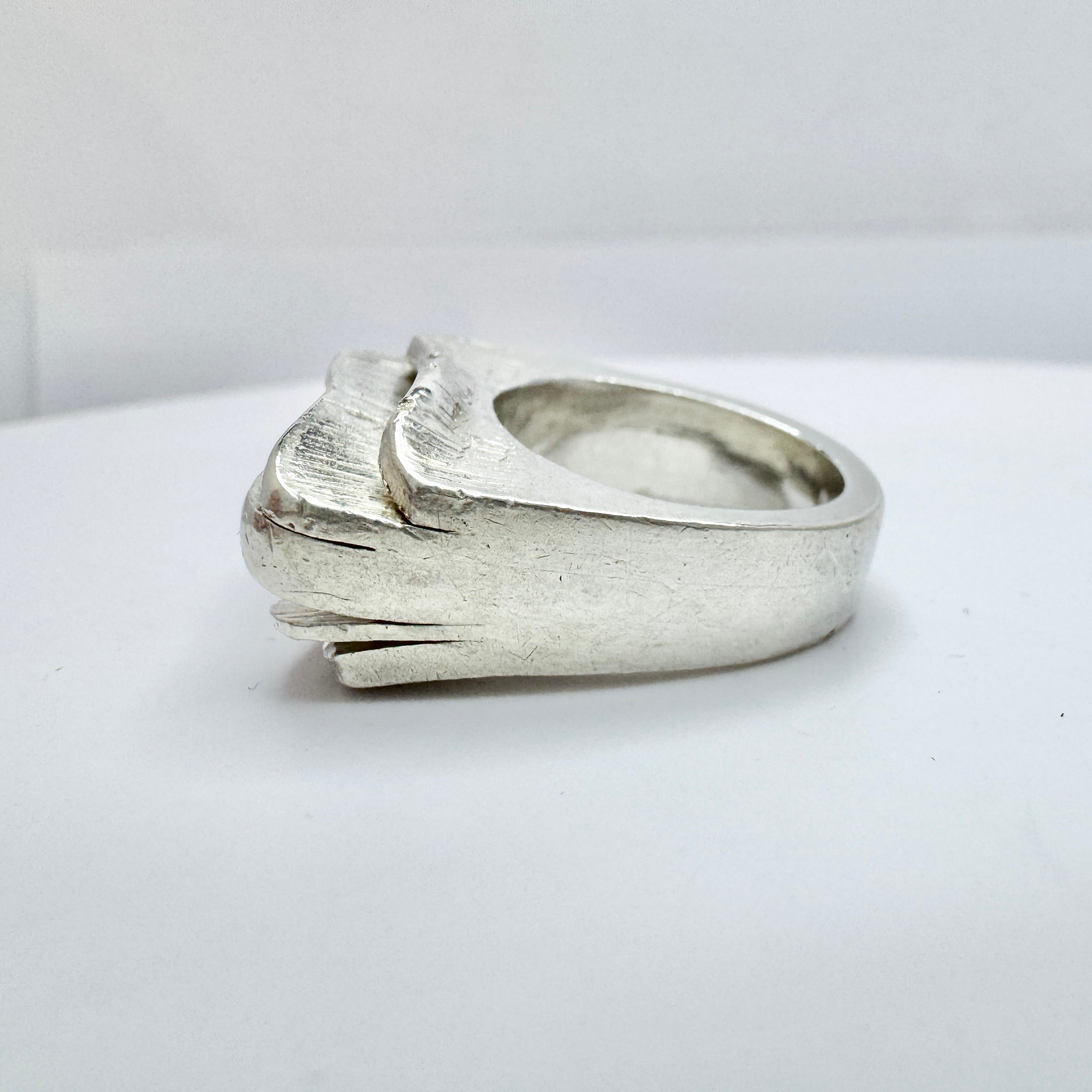 Rey Urban, Sweden 1969. Vintage Chunky Bold Brutalist Sterling