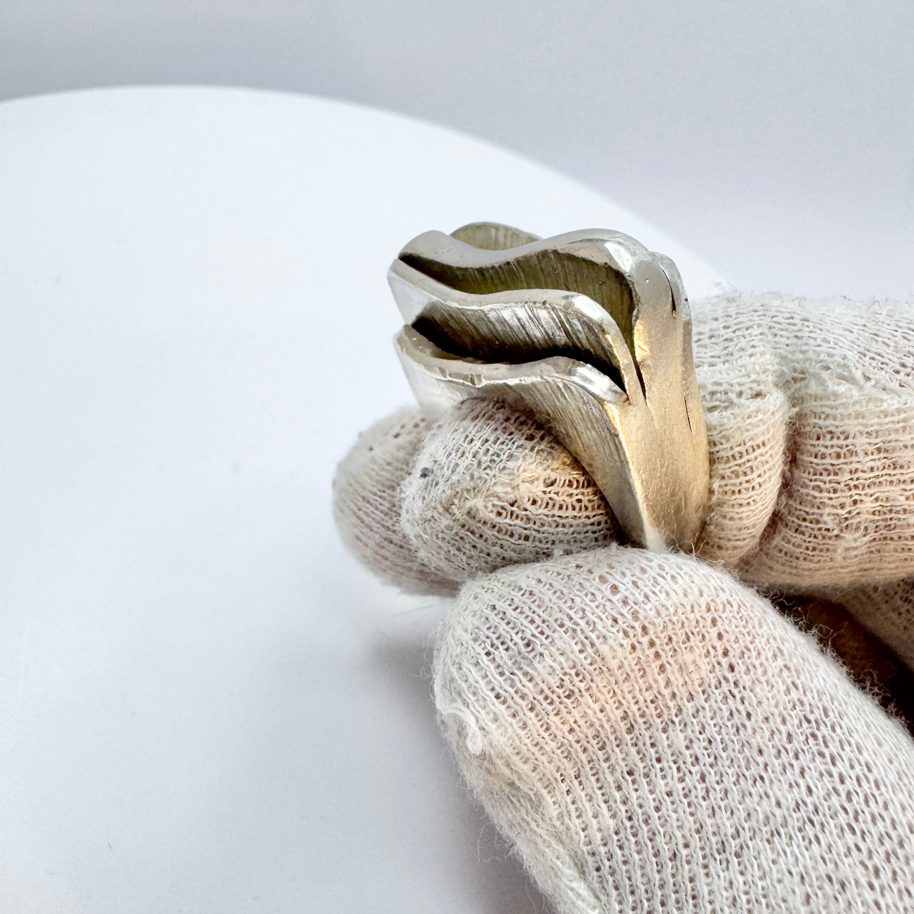 Rey Urban, Sweden 1969. Vintage Chunky Bold Brutalist Sterling