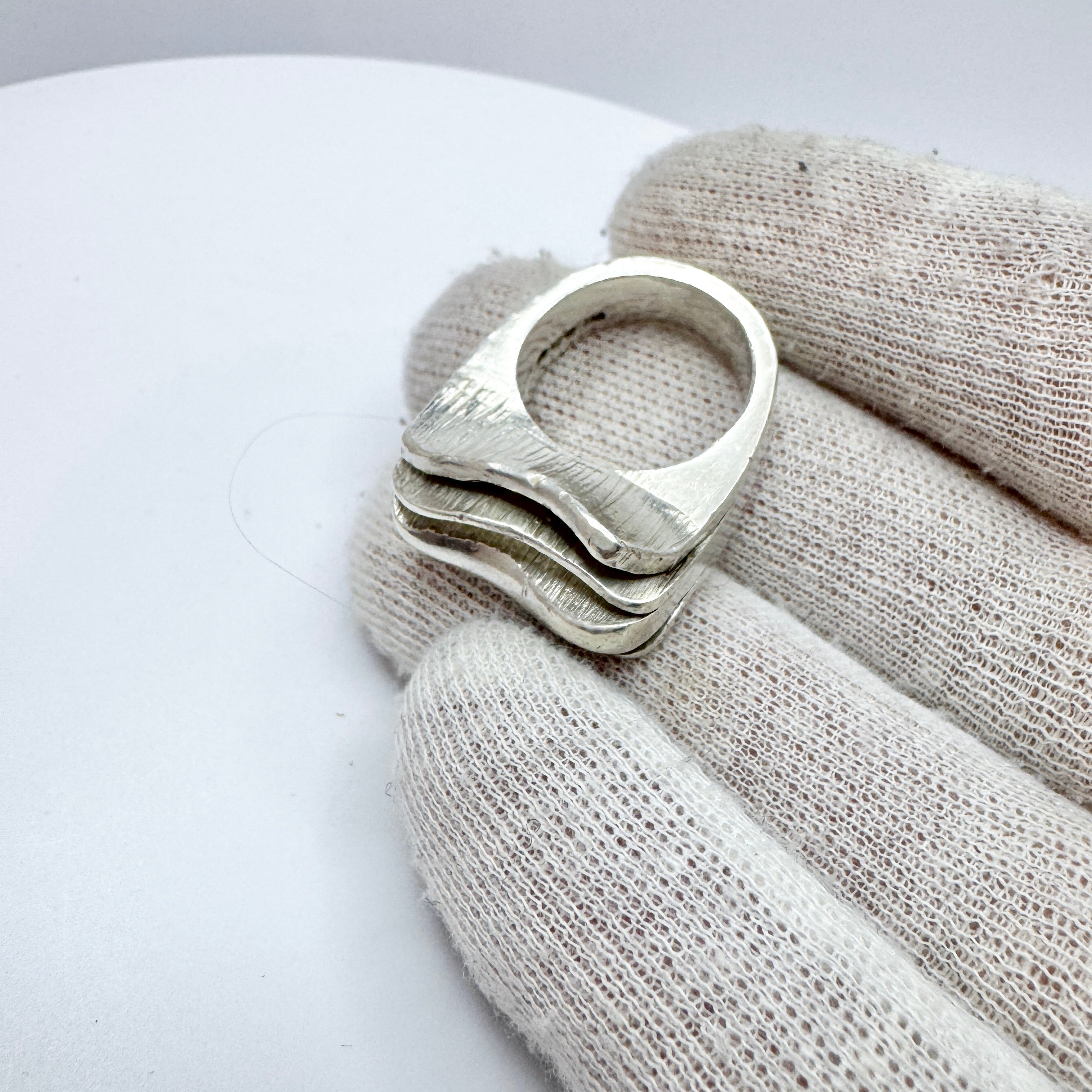 Rey Urban, Sweden 1969. Vintage Chunky Bold Brutalist Sterling