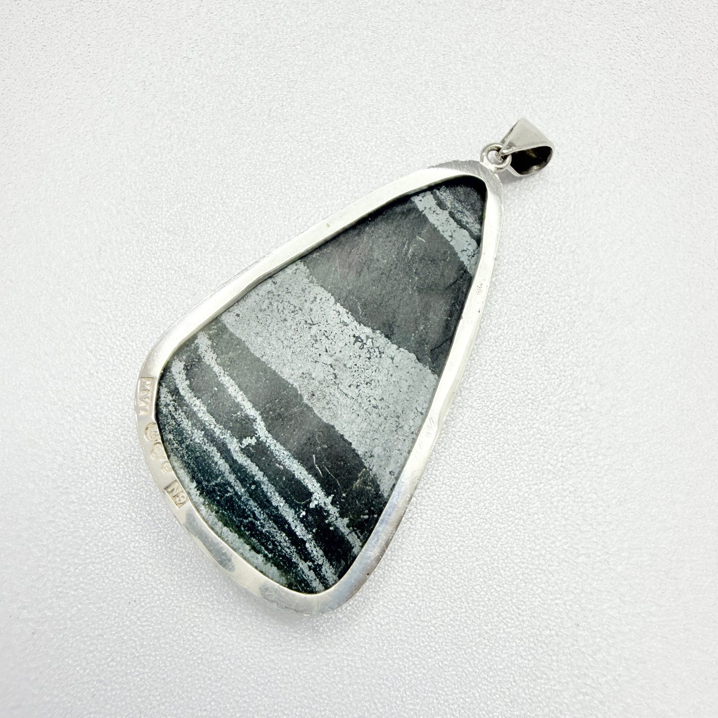 Märta Lindgren, Sweden 1963. Vintage Sterling Silver Iron Ore Pendant.