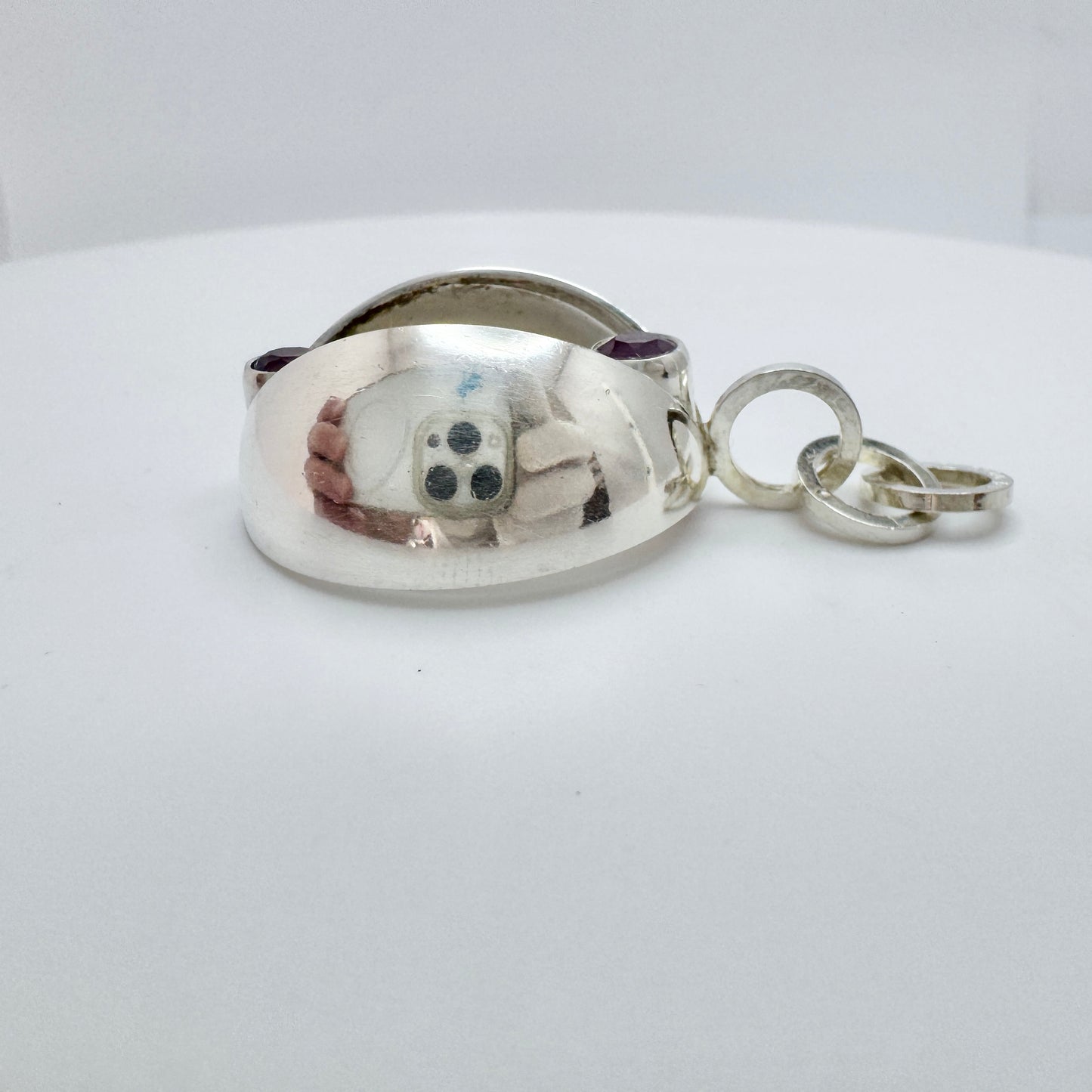 Elis Kauppi, Kupittaan Kulta Finland 1960s. Sterling Silver Amethyst Pendant.