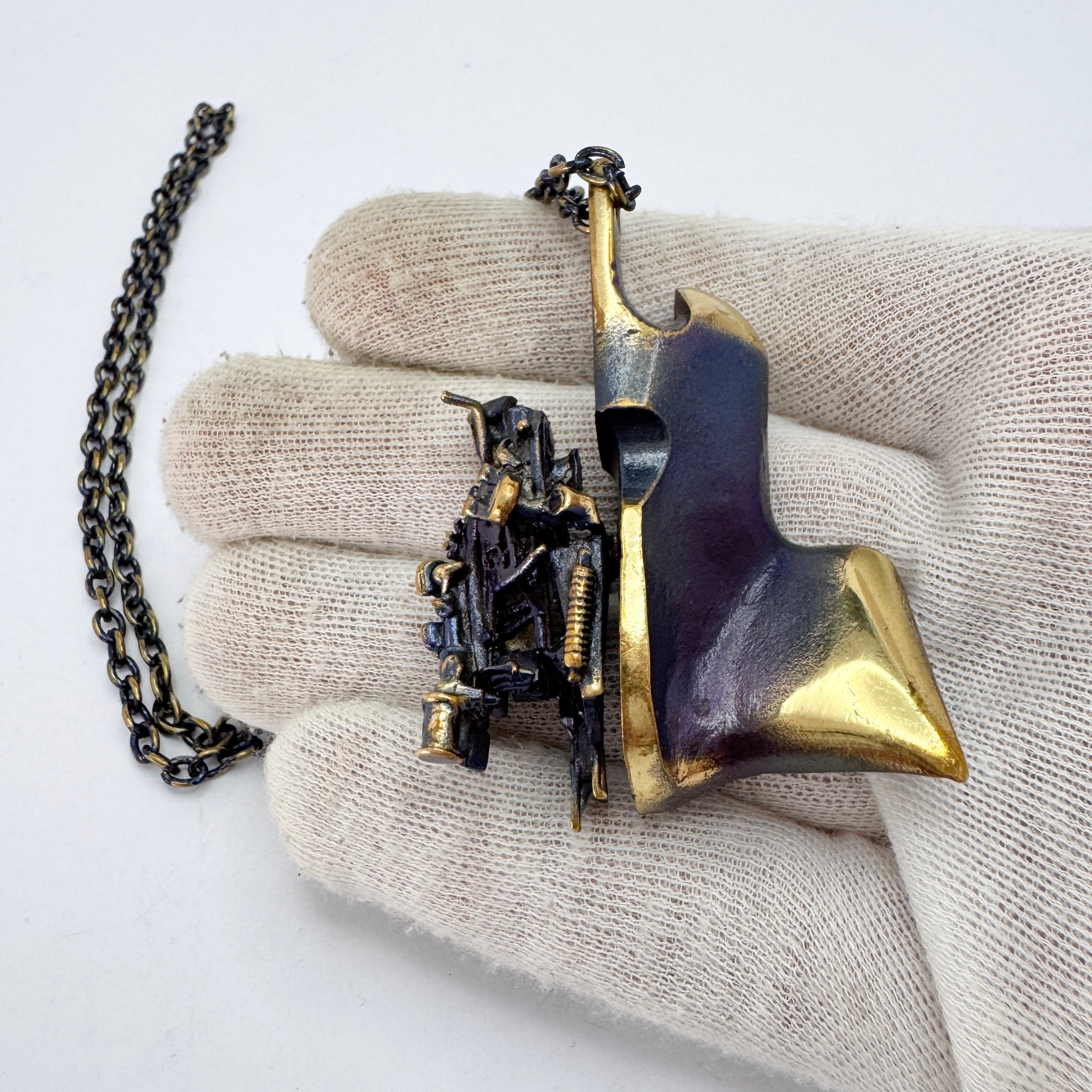 Bjorn Weckstrom for Lapponia, Finland 1970s Vintage Flame Bronze