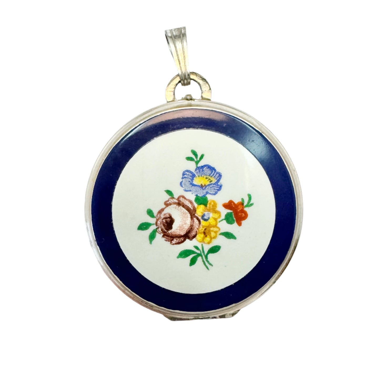 K&L-Kordes Lichtenfels, Germany. VIntage Solid Silver Enamel Locket Pendant.