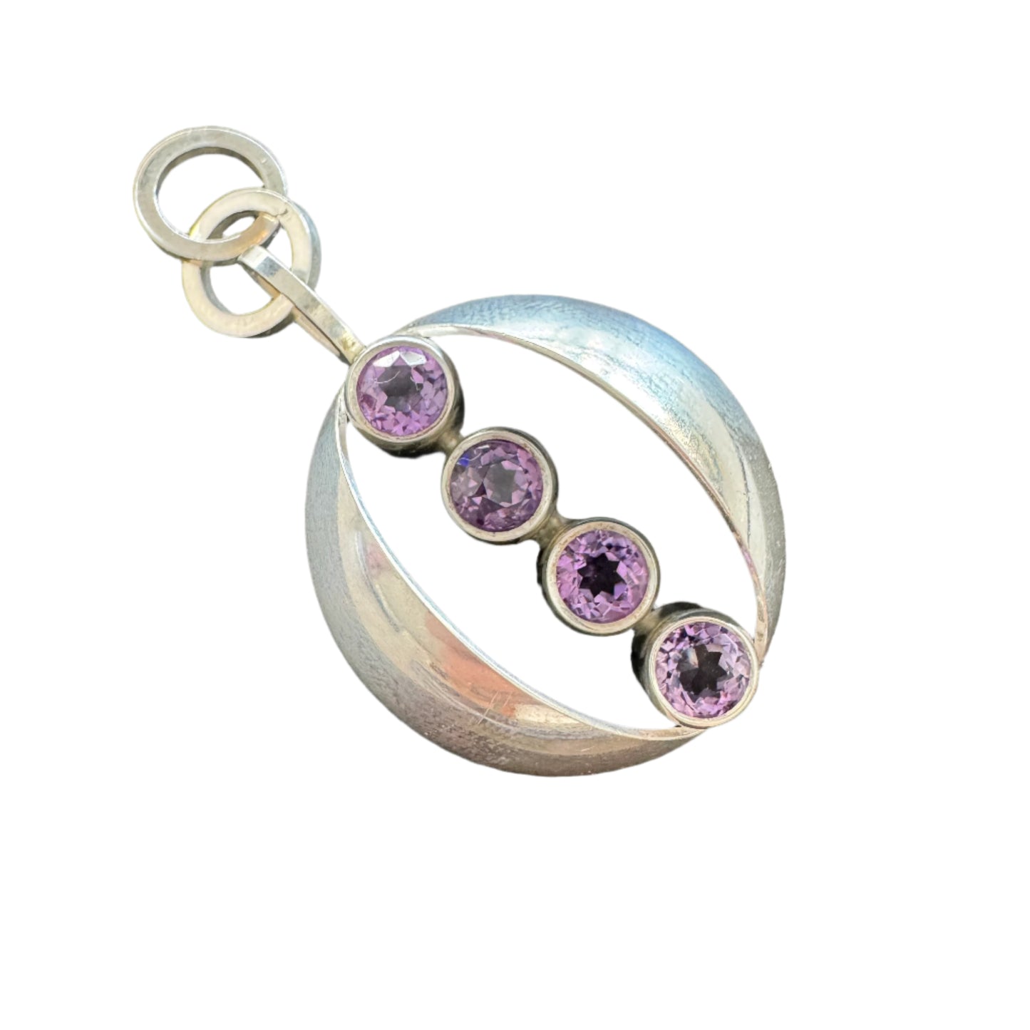 Elis Kauppi, Kupittaan Kulta Finland 1960s. Sterling Silver Amethyst Pendant.