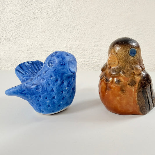 Norrmans and Will Fischer, Sweden ca 1960s Two Vintage Ceramic Bird Figurines.
