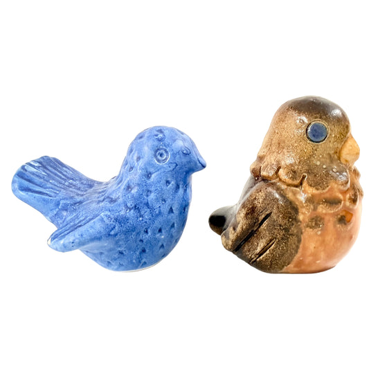 Norrmans and Will Fischer, Sweden ca 1960s Two Vintage Ceramic Bird Figurines.