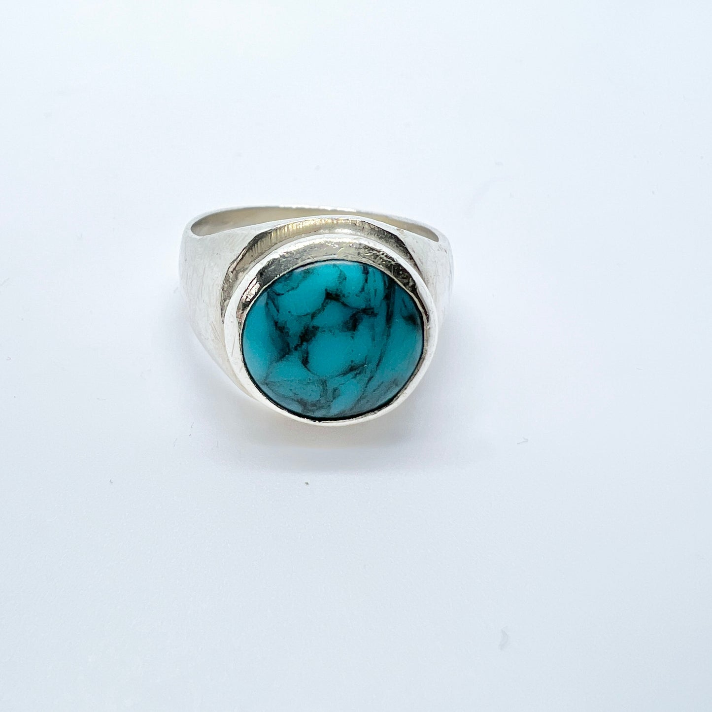 Mexico c 1950s. Sterling Silver Turquoise Ring