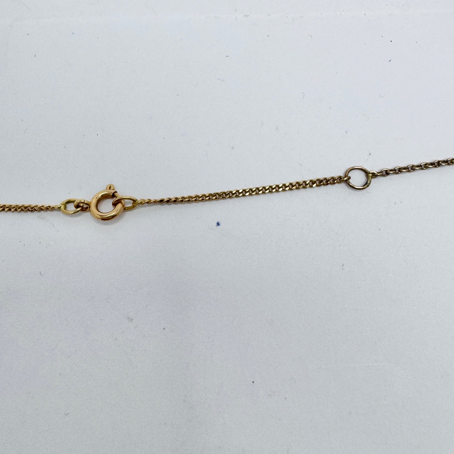 UK 1910s. Antique Edwardian 9k gold Amethyst Seed Pearl Pendant Necklace.