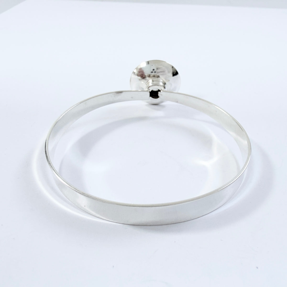 Alton, Sweden 1974. Vintage Sterling Silver Synthetic Ruby Hinged Bangle Bracelet.