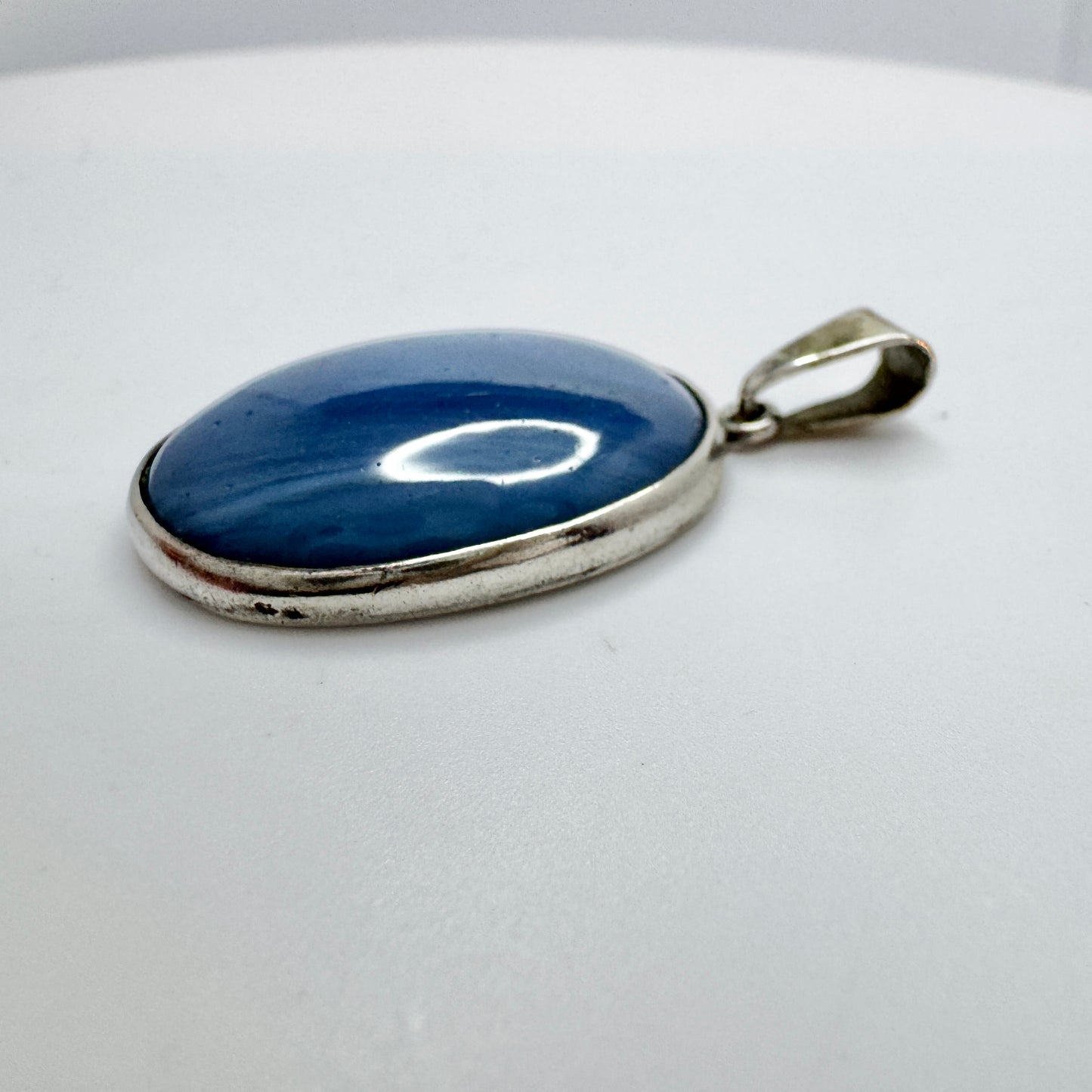 Sweden c 1960s. Solid Silver Bergslagen-stone Pendant.