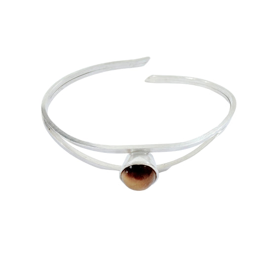 Martin Öhman, Sweden 1966. Vintage Sterling Silver Tiger's Eye Arm Bracelet.