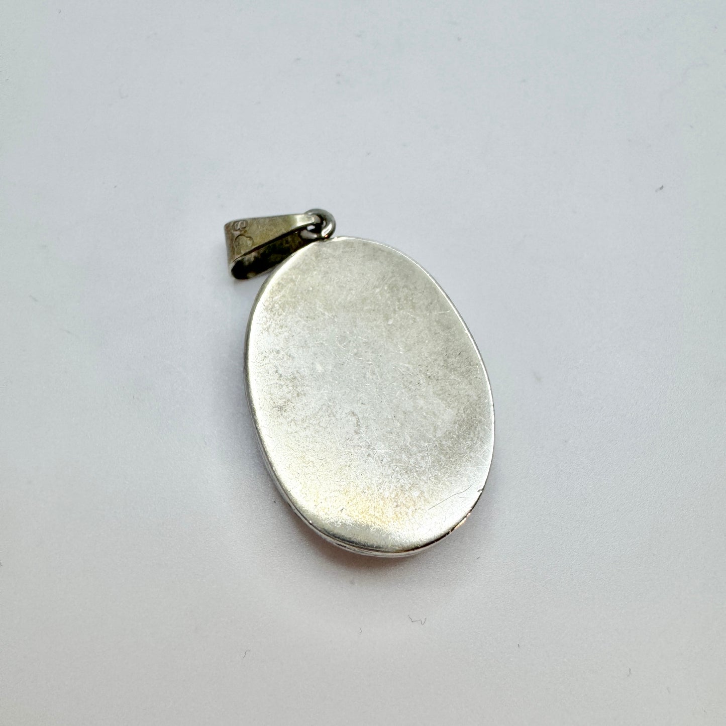 Sweden c 1960s. Solid Silver Bergslagen-stone Pendant.