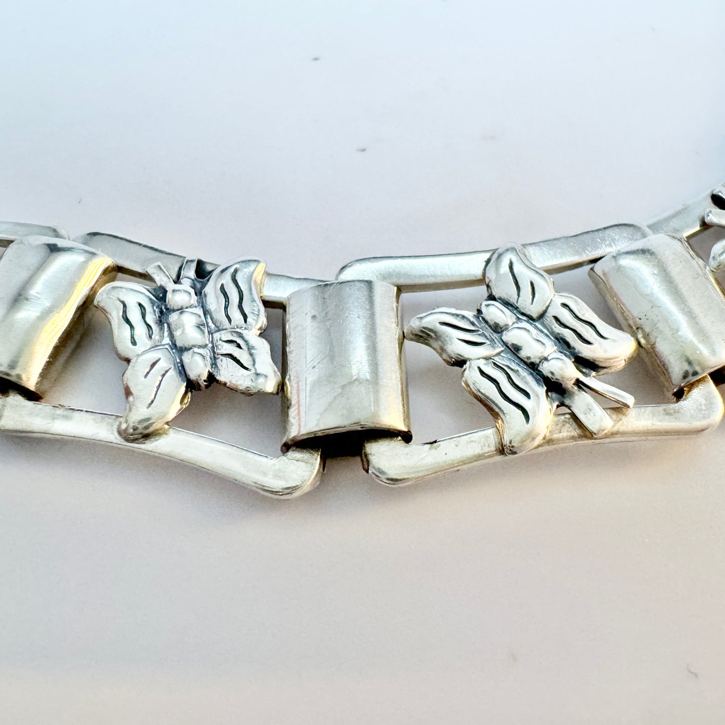 Ernst Forssell, Sweden 1947. Vintage Sterling Silver Butterfly Link Bracelet.