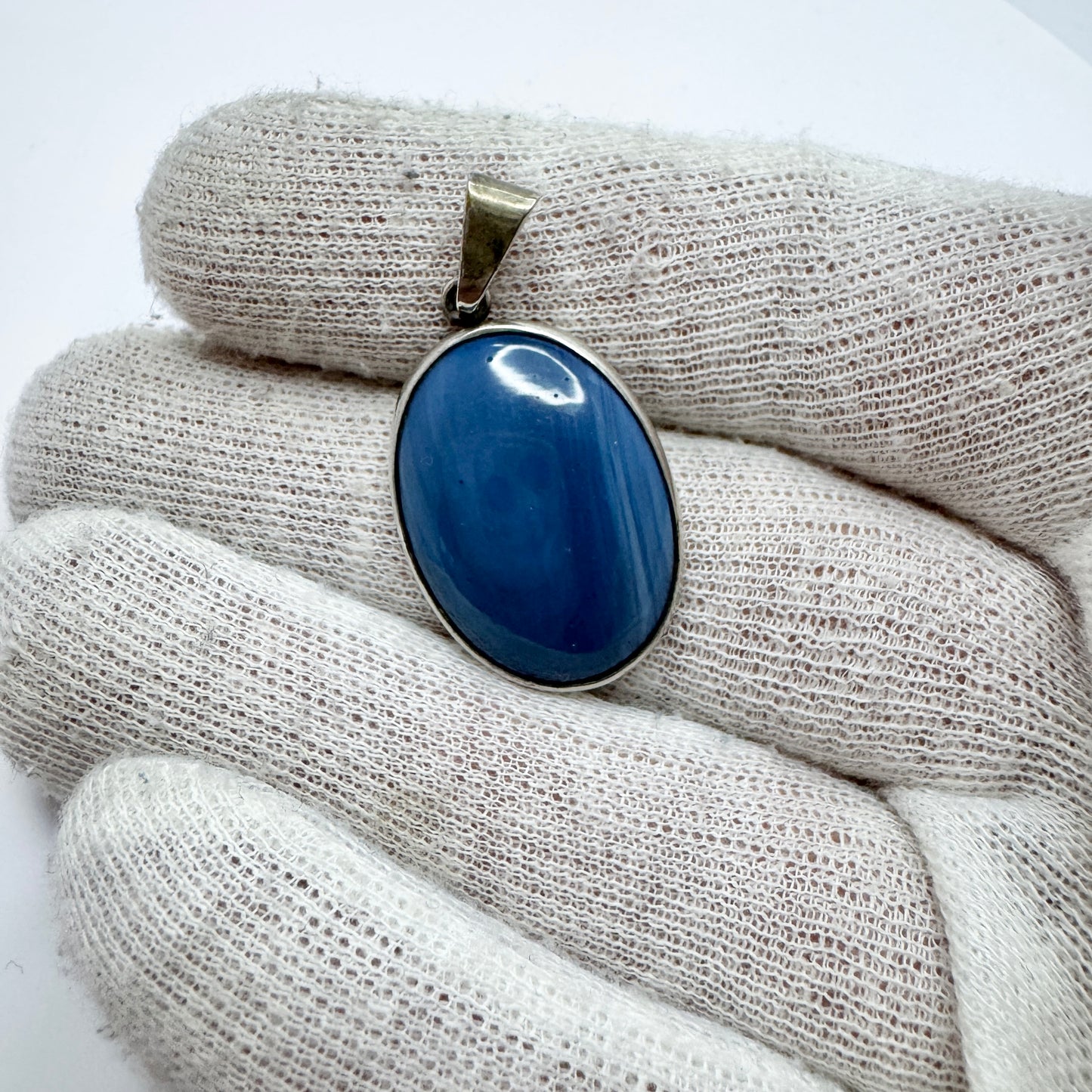 Sweden c 1960s. Solid Silver Bergslagen-stone Pendant.