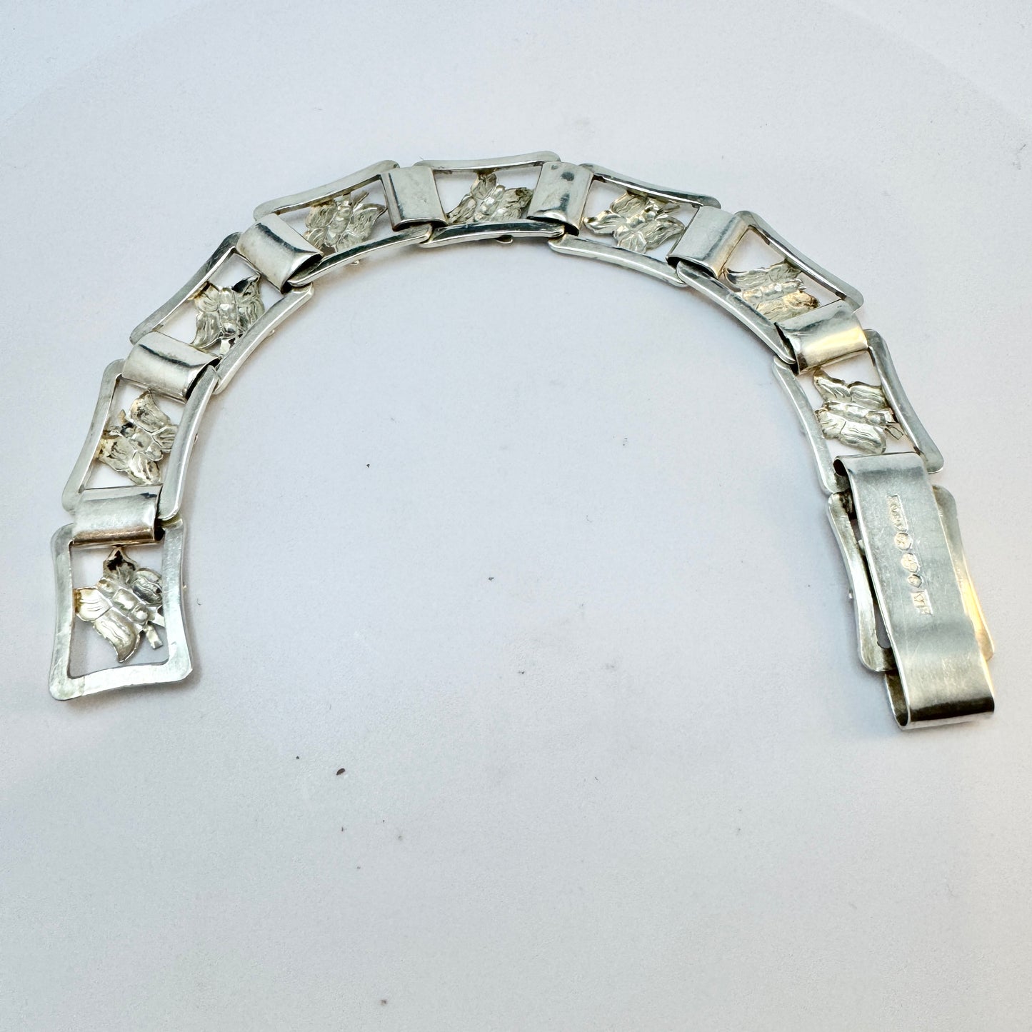 Ernst Forssell, Sweden 1947. Vintage Sterling Silver Butterfly Link Bracelet.