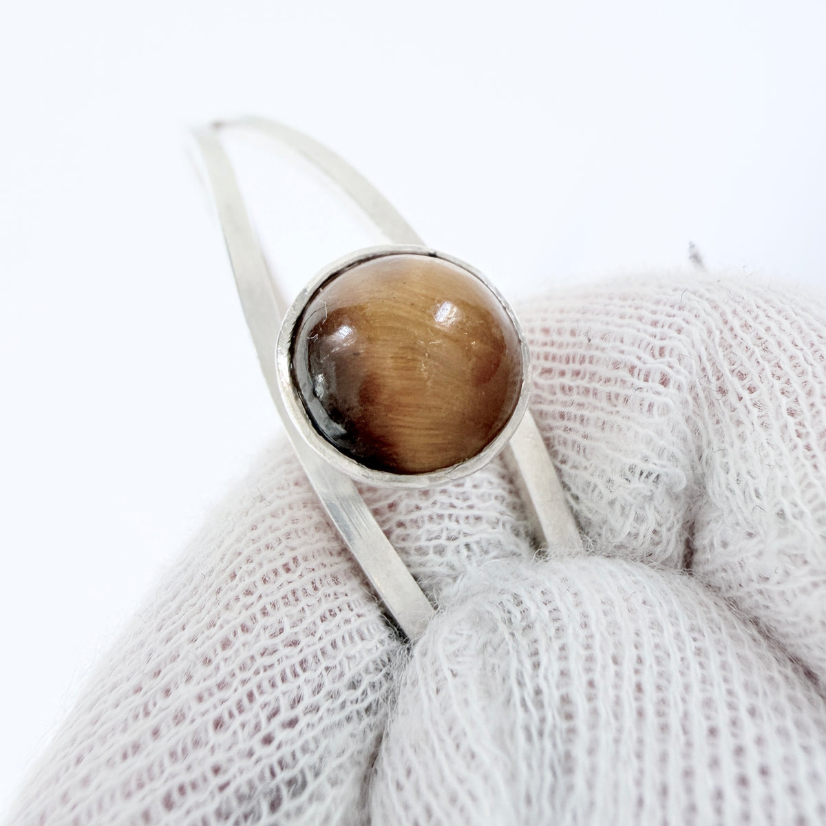 Martin Öhman, Sweden 1966. Vintage Sterling Silver Tiger's Eye Arm Bracelet.