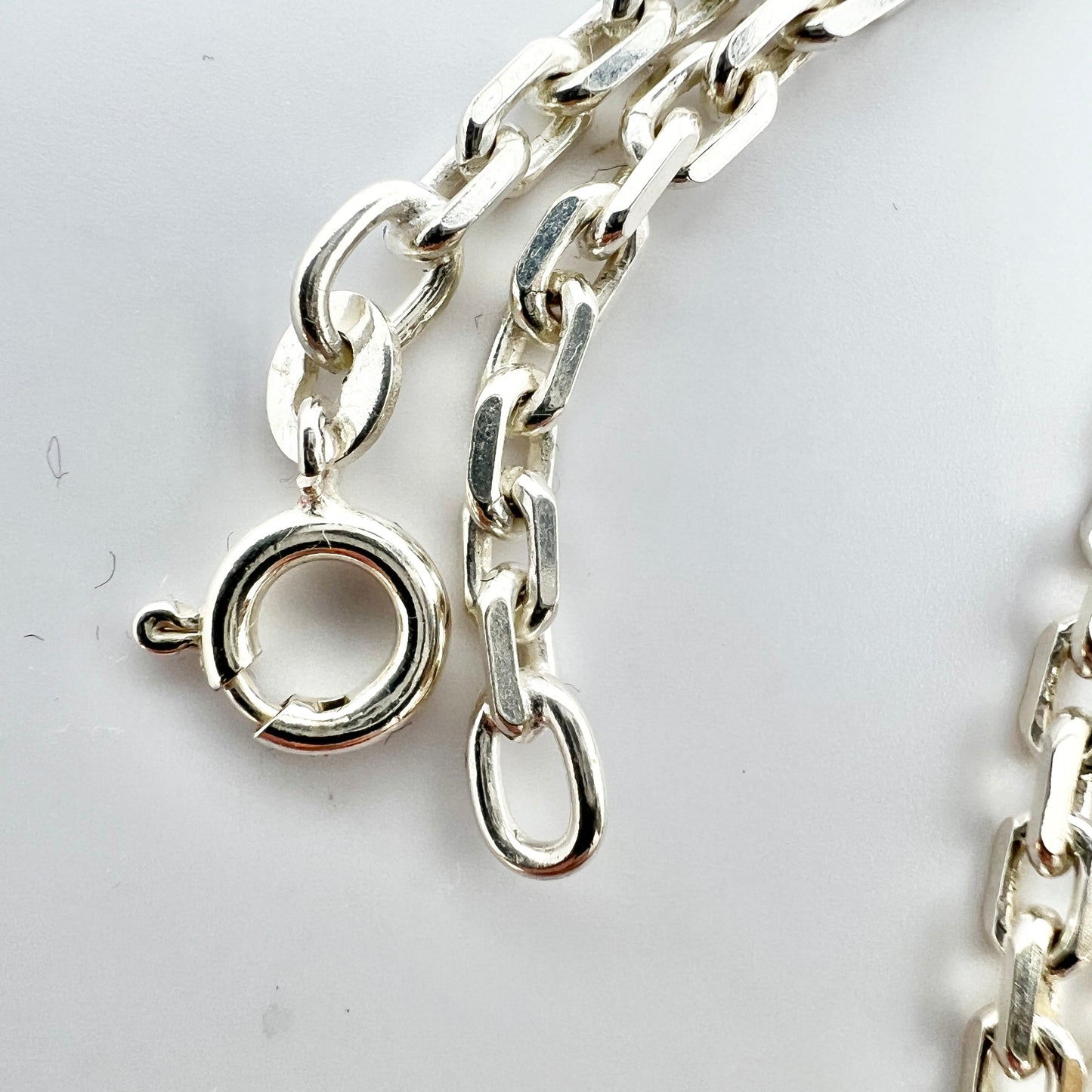 Vintage c 1970s. Solid 835 Silver 27inch Chain Necklace.