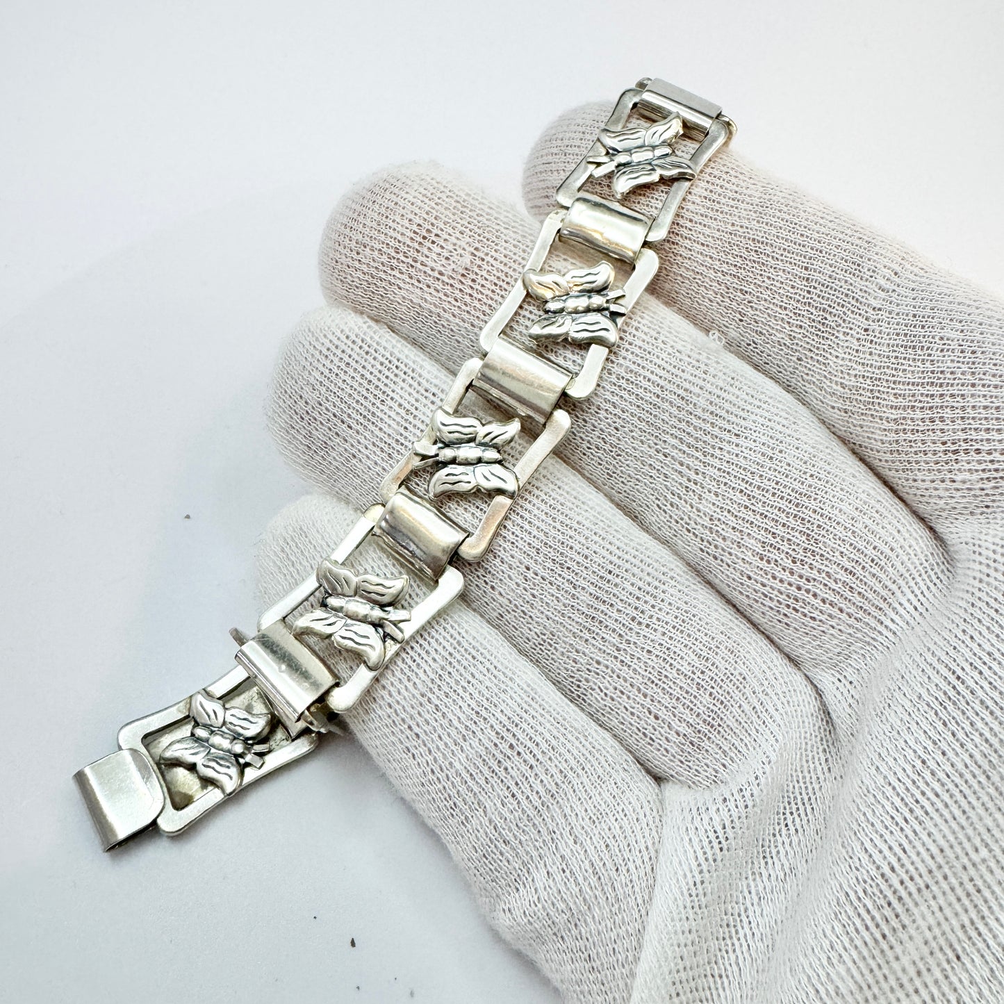 Ernst Forssell, Sweden 1947. Vintage Sterling Silver Butterfly Link Bracelet.