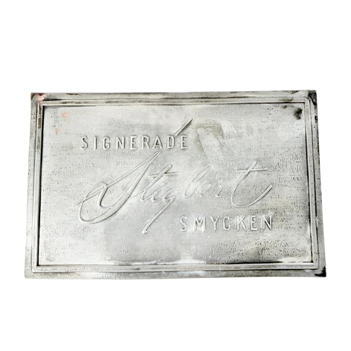 Ateljé Stigbert, Sweden ca 1950. Vintage Metal Jewelry Shop Display Sign.
