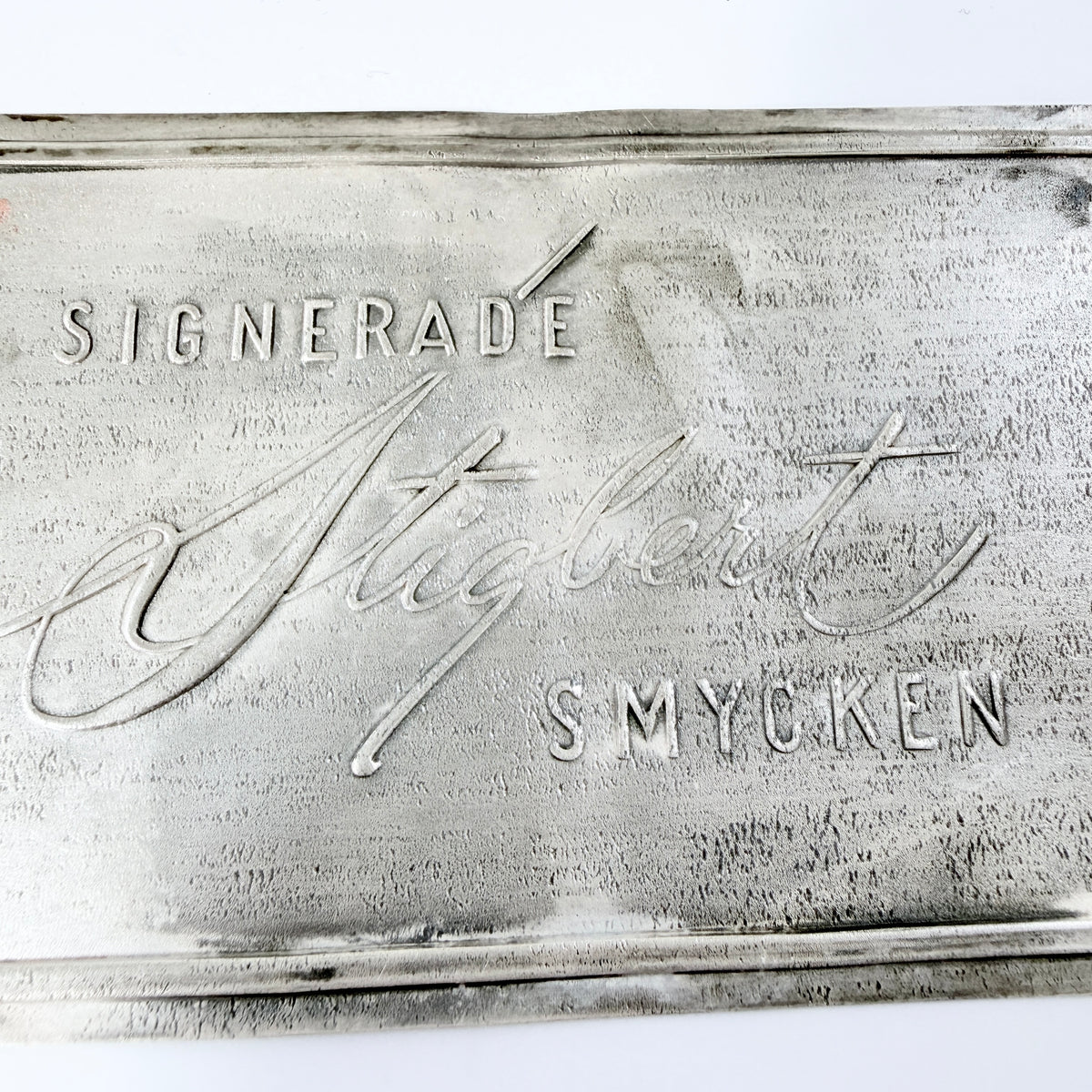 Ateljé Stigbert, Sweden ca 1950. Vintage Metal Jewelry Shop Display Sign.
