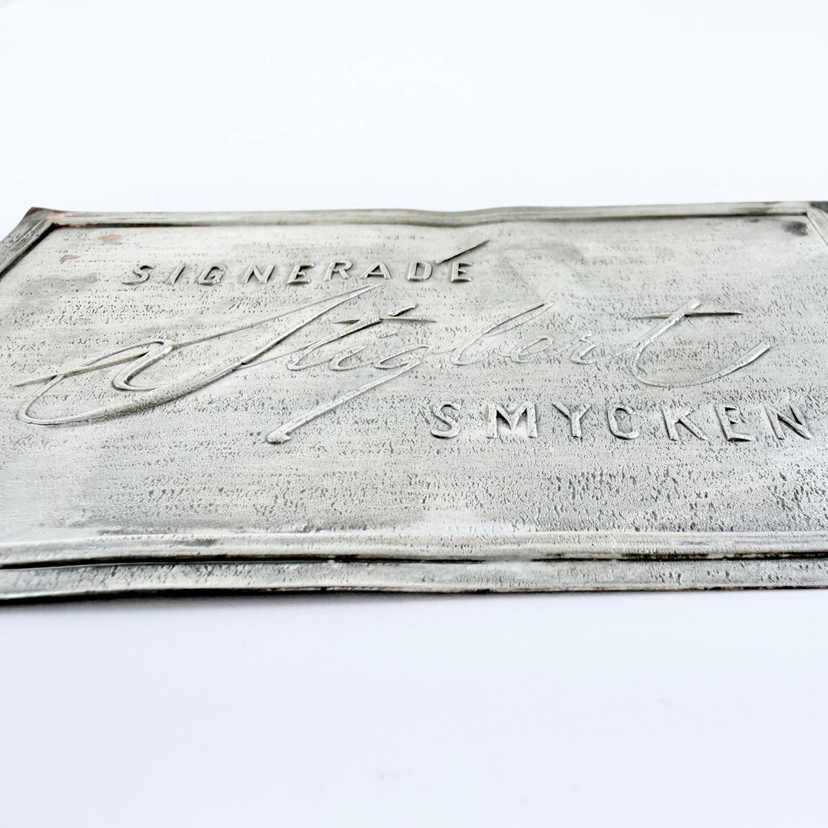 Ateljé Stigbert, Sweden ca 1950. Vintage Metal Jewelry Shop Display Sign.