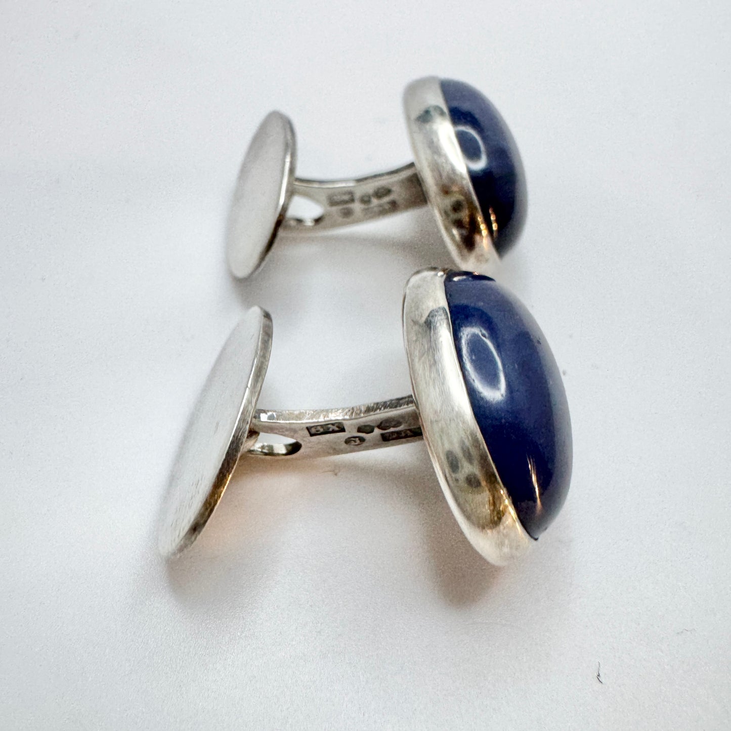 Svedlings, Sweden 1972. Vintage Solid Silver Bergslagen-stone Cufflinks